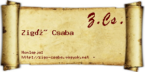 Zigó Csaba névjegykártya