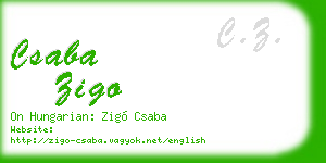 csaba zigo business card