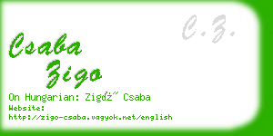 csaba zigo business card